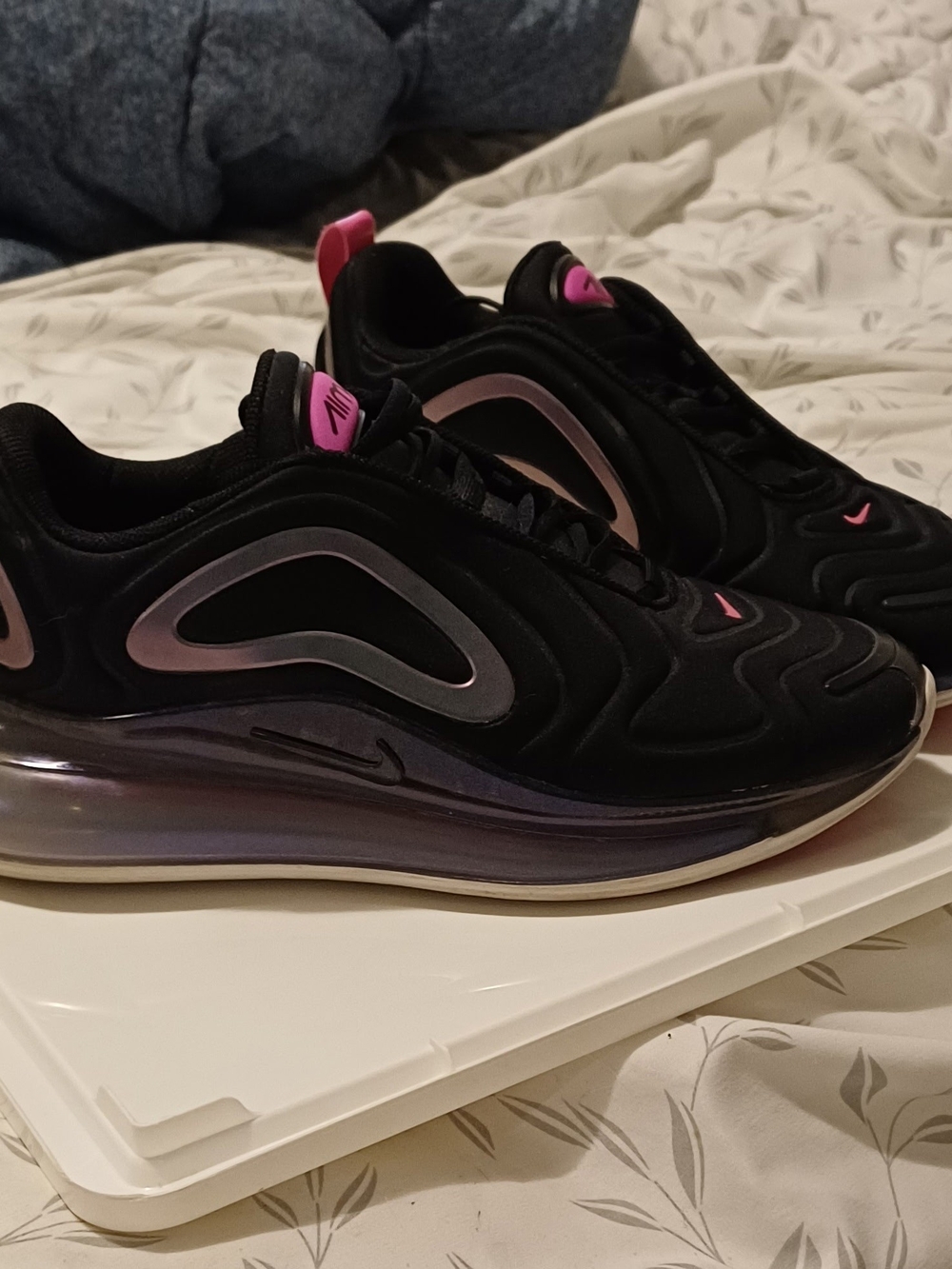 Nike Women’s Air Max 720 Black with Pink Accent Sneakers